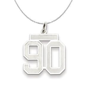 Sterling Silver, Jersey Collection, Medium Number 90 Necklace - 20 In